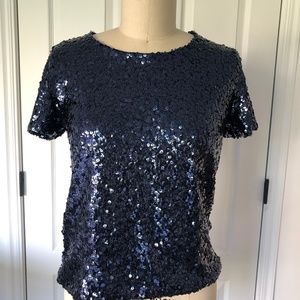 Navy Blue H&M Sequin Shirt